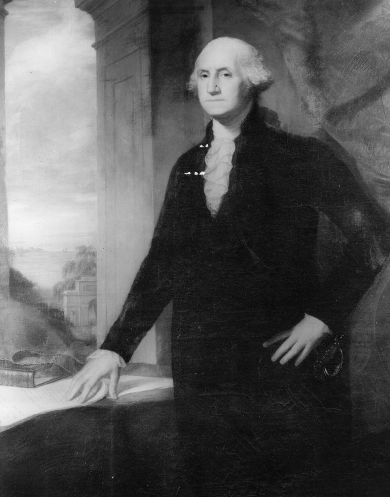 <a href="https://www.whitehouse.gov/1600/presidents/georgewashington">1st President</a> of the United States (Photo by Three 