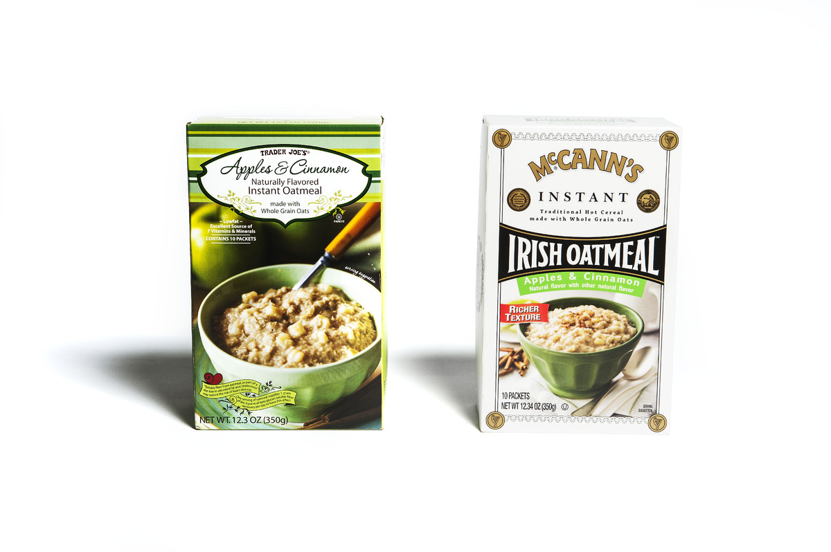<b>Price:</b> Trader Joe's $2.49, McCann's $5.49<br><br><b>Comments:</b> "These are both great, I can't tell the difference."