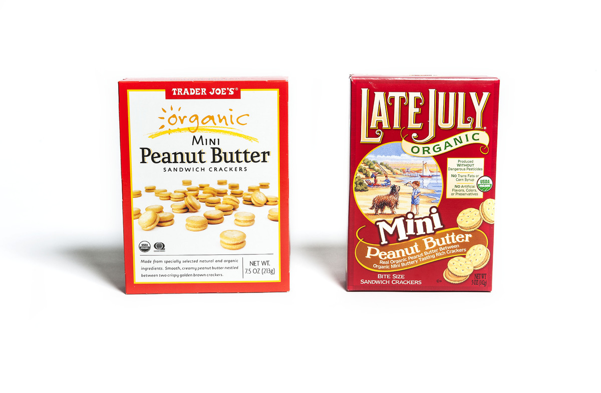 <b>Price:</b> Trader Joe's $2.69, Late July $3.99<br><br><b>Comments:</b> "[Late July] tastes a little more buttery." "[Late 