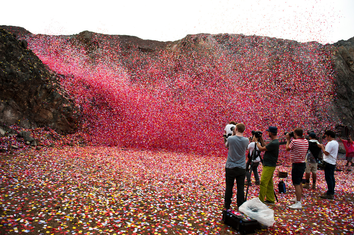 Flower Petals Explode Like A Volcano Over Town In Costa Rica (PHOTOS