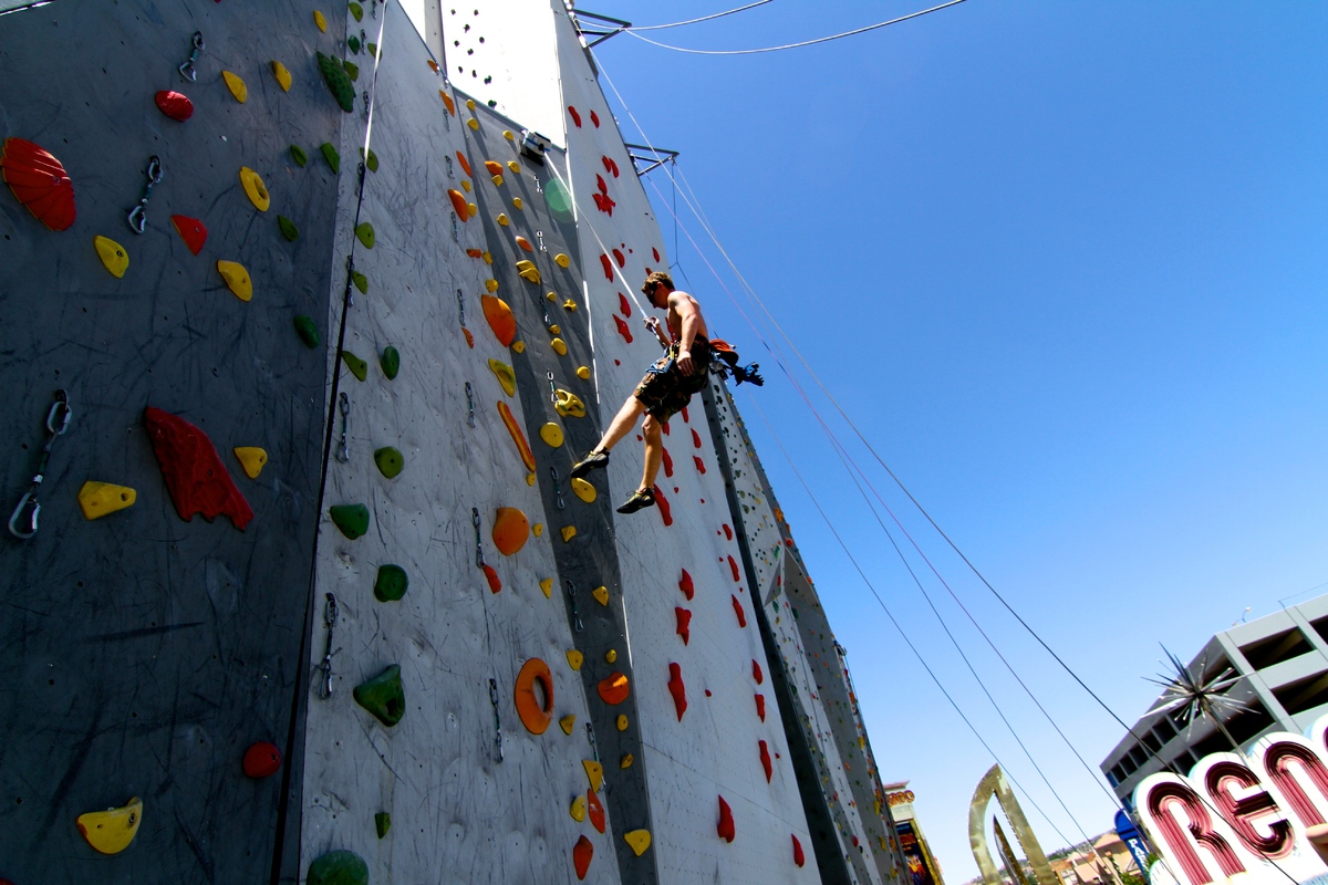 World's Tallest Climbing Wall Opens On The Side Of A Nevada Hotel