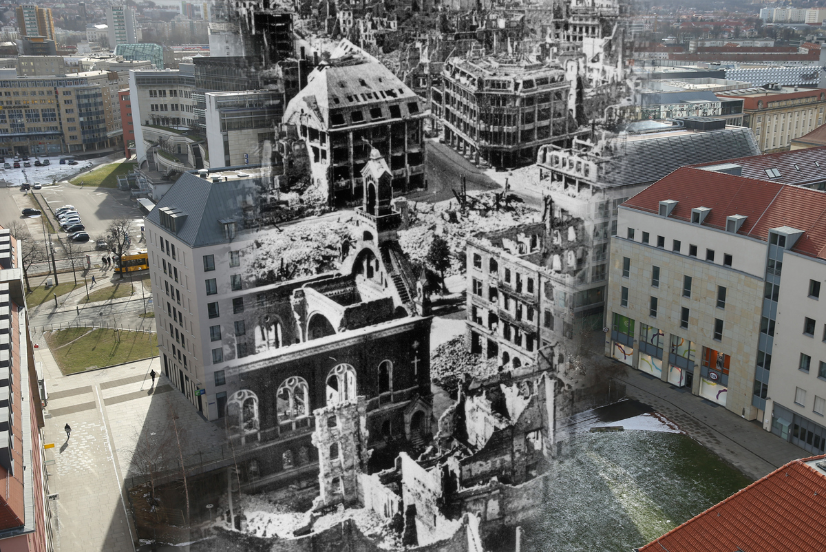 On 70th Anniversary Of Dresden Bombing, Now And Then Photos Show A City ...