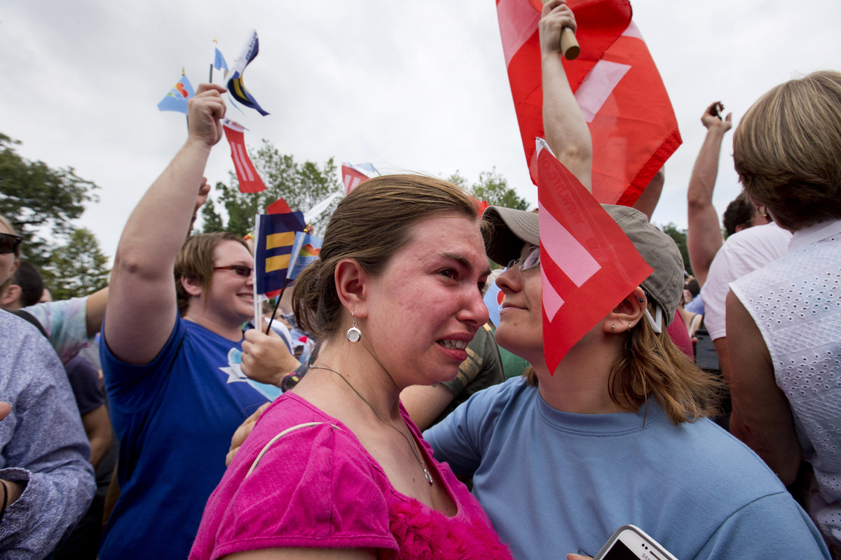 Photos Show Celebration Outside Supreme Court After Gay Marriage Made Legal HuffPost