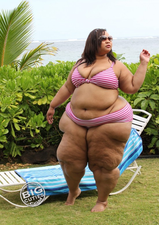 bikini woman in Fat black