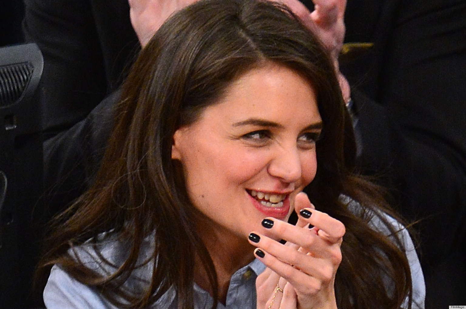 Katie Holmes Shows Off Dark Hair, Ripped Jeans With Man 