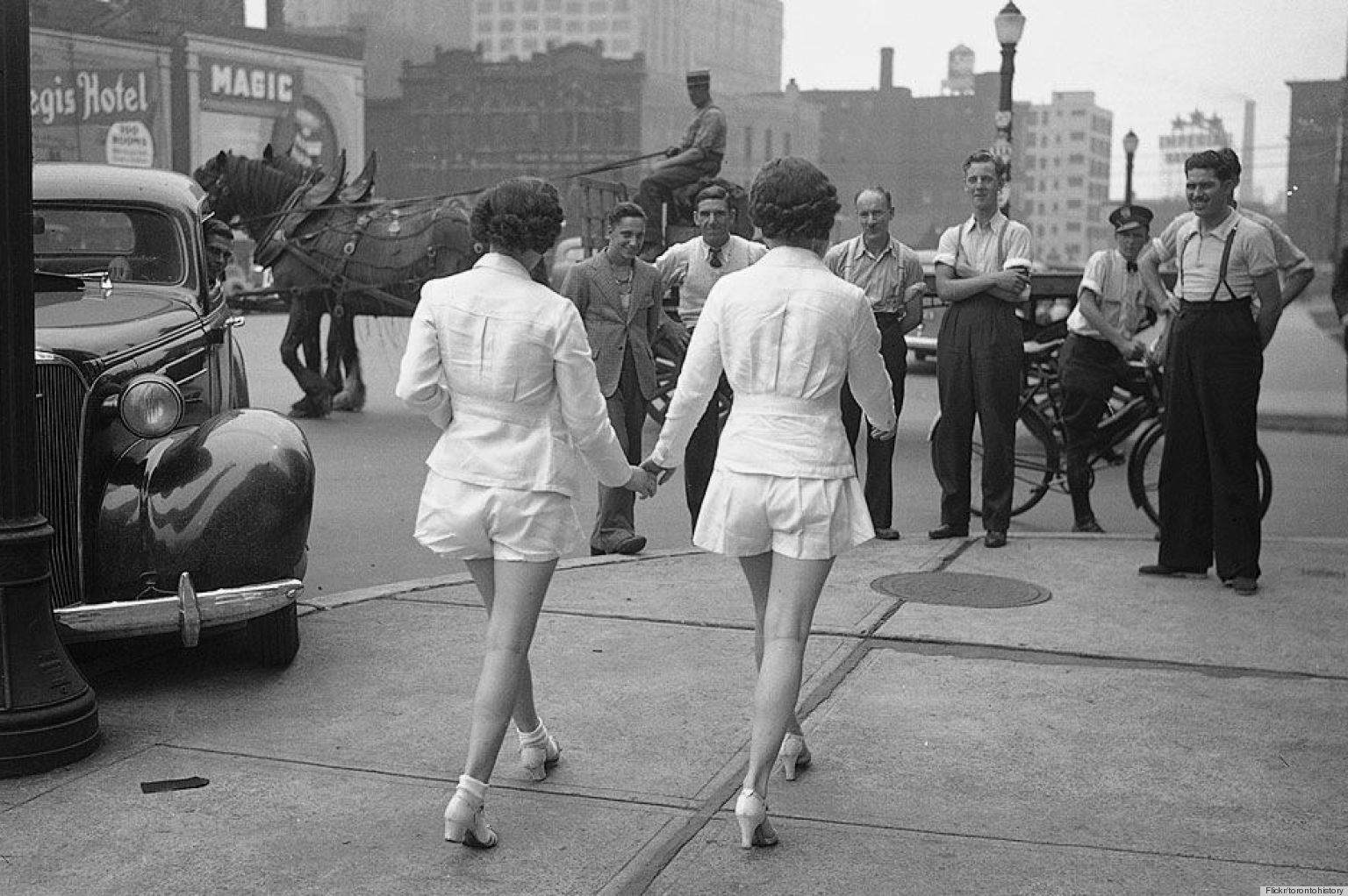 Women In Shorts (Maybe) Cause Car Crash In 1937 (PHOTO) HuffPost