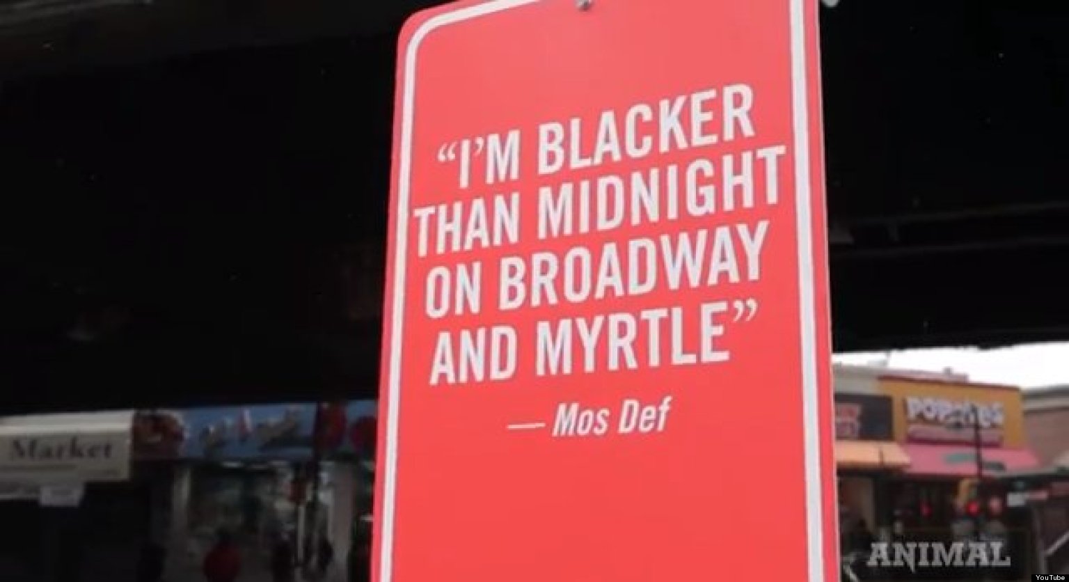 Rap Quotes By Jay Shells Maps Out Lyrics With Guerrilla Street Sign Installation VIDEO