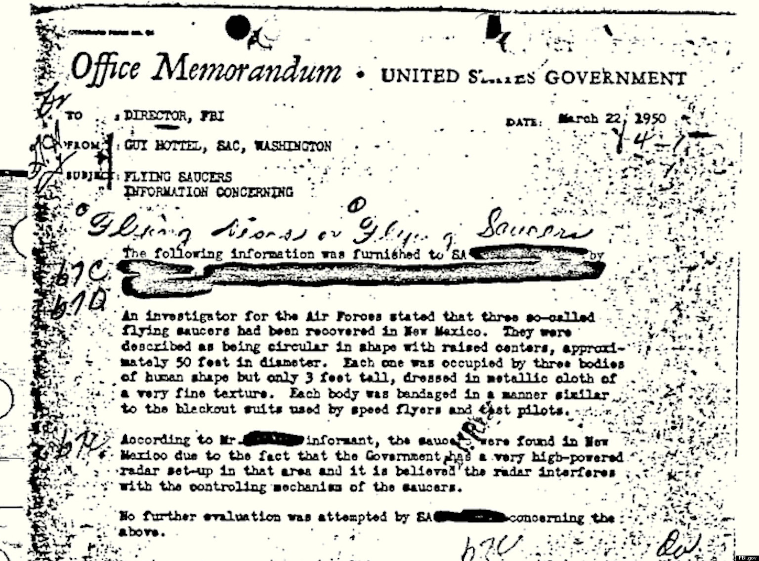 FBI UFO Document Is The Most Popular Of All Its 'Vault' Files | HuffPost