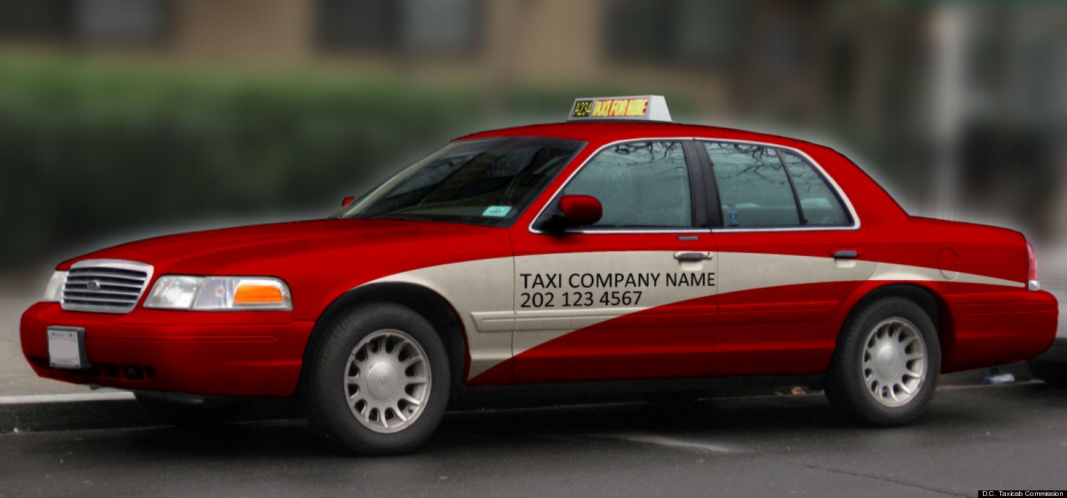 New D.C. Taxi Colors Revealed Red With Grey Stripe Design Resembles D