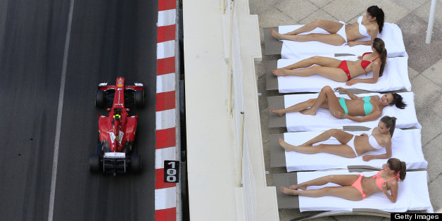 Sunbathers are disturbed at the Monaco Grand Prix