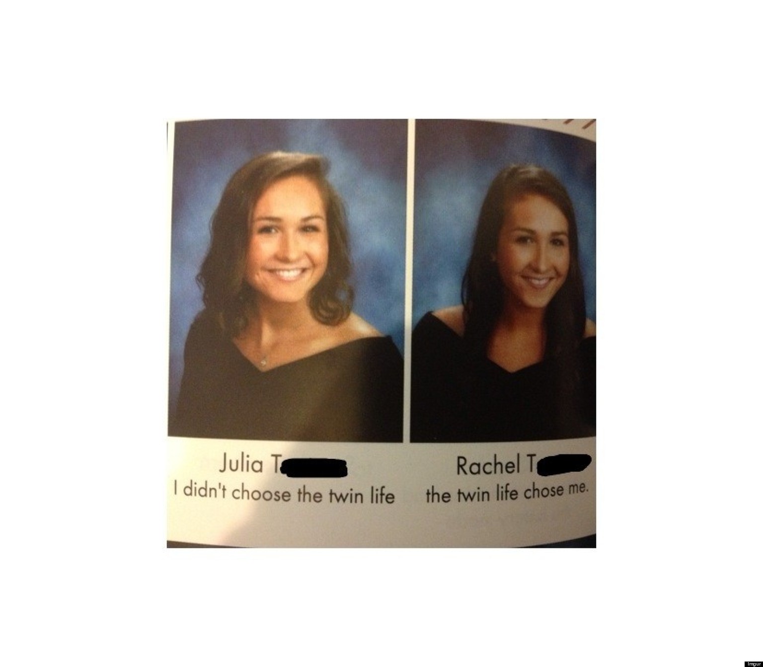Twins Yearbook Quote Reveals Truth About Twin Life PHOTO