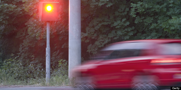 Speed ??camera photographed a to speedy car