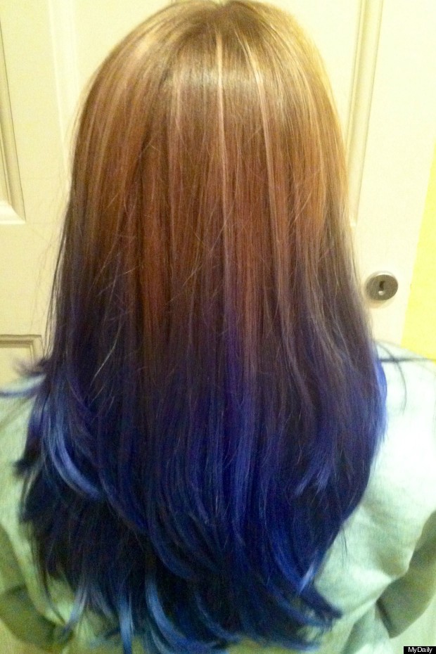 Electric Blue Dip Dye On Brown Hair Find Your Perfect Hair