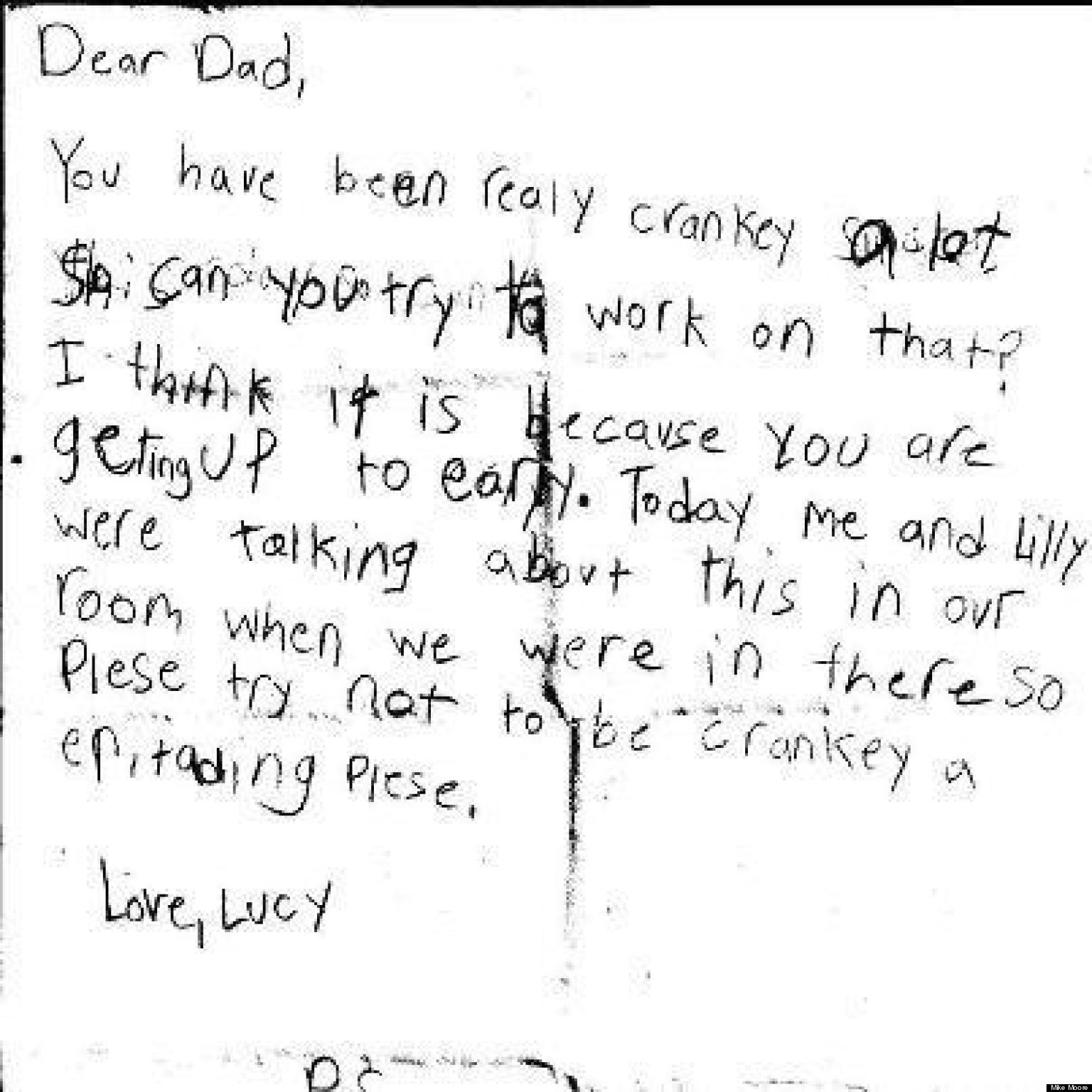 Cute Kid Note Of The Day: Dad Is Really Cranky | HuffPost