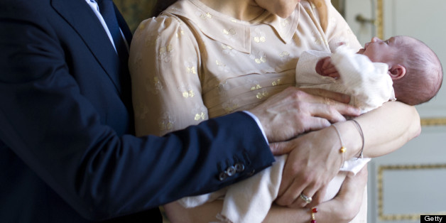 Sweden's Crown Princess Victoria (C) and Prince Daniel (L) as they hold their three week old baby, Estelle, on March 13, 2012 in Haga Slott outside Stockholm. AFP PHOTO / KATE GABOR / KUNGAHUSET RESTRICTED TO EDITORIAL USE - MANDATORY CREDIT 'AFP PHOTO / KATE GABOR / KUNGAHUSET ' - NO MARKETING NO ADVERTISING CAMPAIGNS - DISTRIBUTED AS A SERVICE TO CLIENTS (Photo credit should read KATE GABOR/AFP/Getty Images)