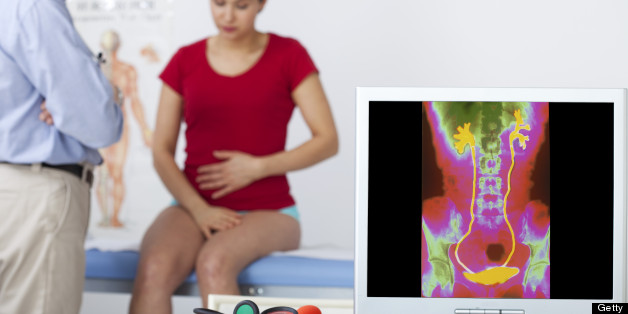 Colorized X Ray Of The Urinary System Without Pathology. (Photo By BSIP/UIG Via Getty Images)