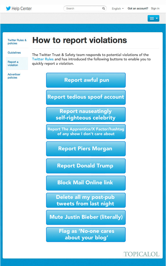 twitter abuse buttons spoof