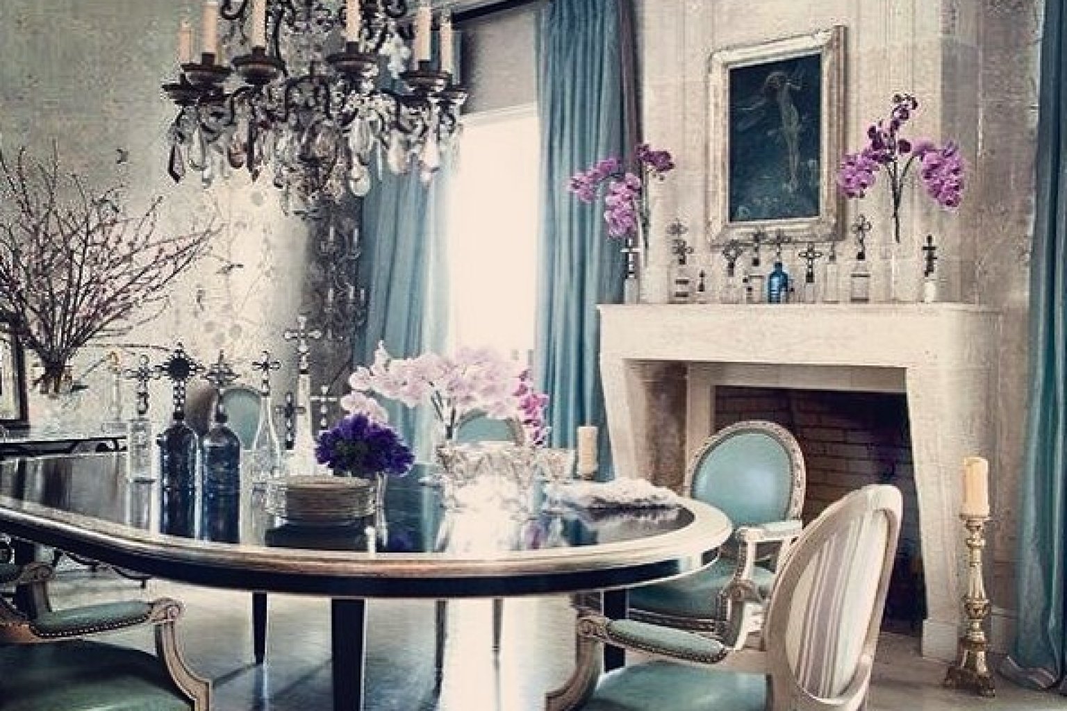 Ozzy And Sharon Osbournes Dining Room Vintage Audrey Hepburn And