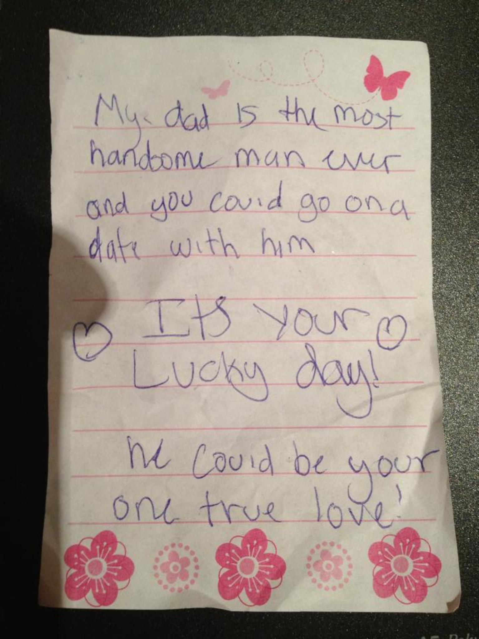 Single Dads Daughter Plays Wingman With This Adorable Note Photo 
