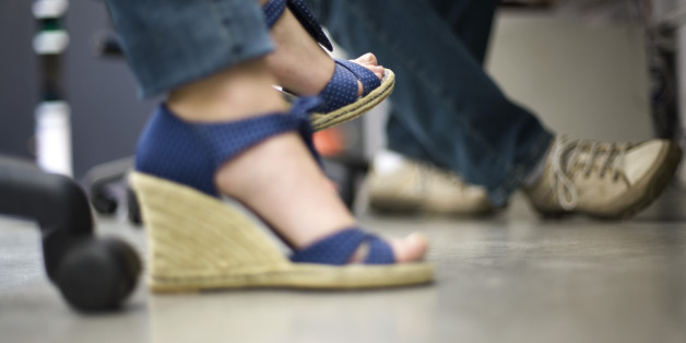 Office workers wearing casual shoes