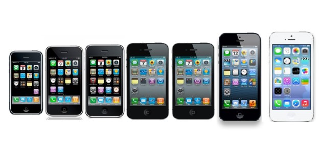 Les différentes séries d'iOS et de l'iPhone depuis 2007.
