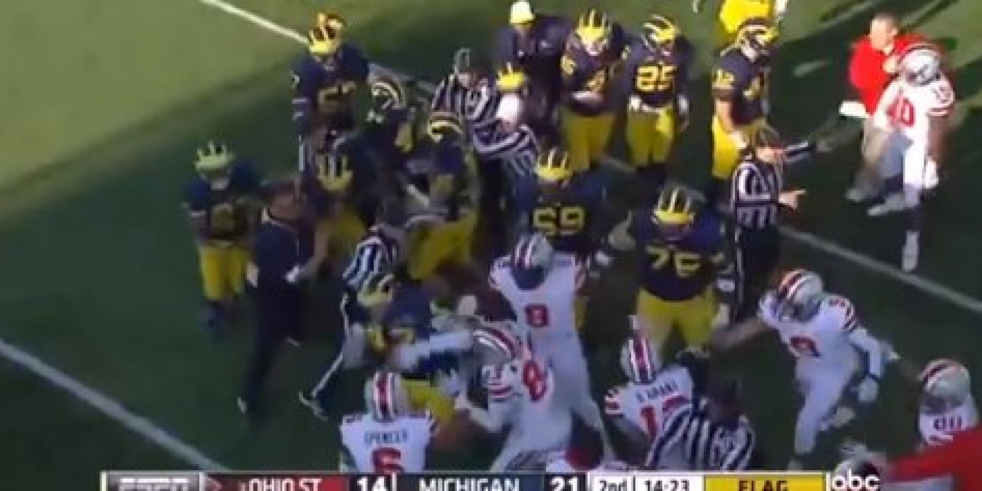 Michigan, Ohio State Fight Results In 3 Ejections, Marcus Hall Giving ...