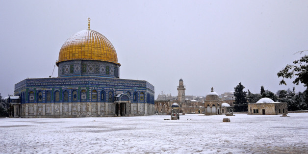 Le Dôme du Rocher à Jérusalem sous la neige