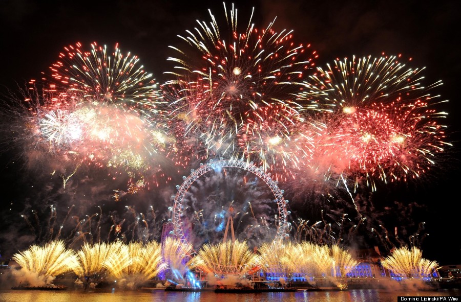 fireworks over the london eye