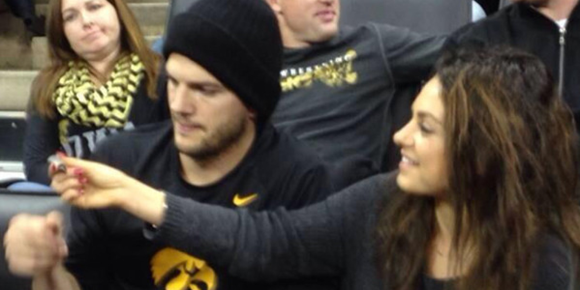 Mila Kunis And Ashton Kutcher Spotted At IowaPenn State Wrestling