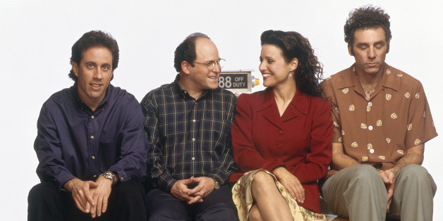 "Seinfeld" almost had an episode about gun ownership. From left to right: Jerry Seinfeld, Jason Alexander as George Costanza, Julia Louis-Dreyfus as Elaine Benes, Michael Richards as Cosmo Kramer. (George Lange/NBC/NBCU Photo Bank via Getty Images)