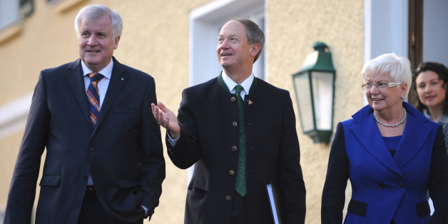 Der US-Botschafter (Mitte) mit Horst Seehofer und Gerda Hasselfeldt bei der CSU-Klausurtagung in Wildbad Kreuth