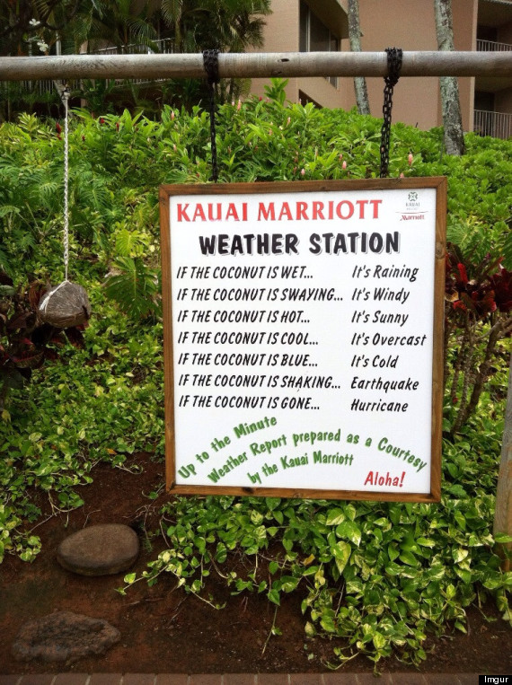 Kauai Marriott's 'Weather Station' Is Pretty Much Hawaiian Humour Perfected HuffPost Canada