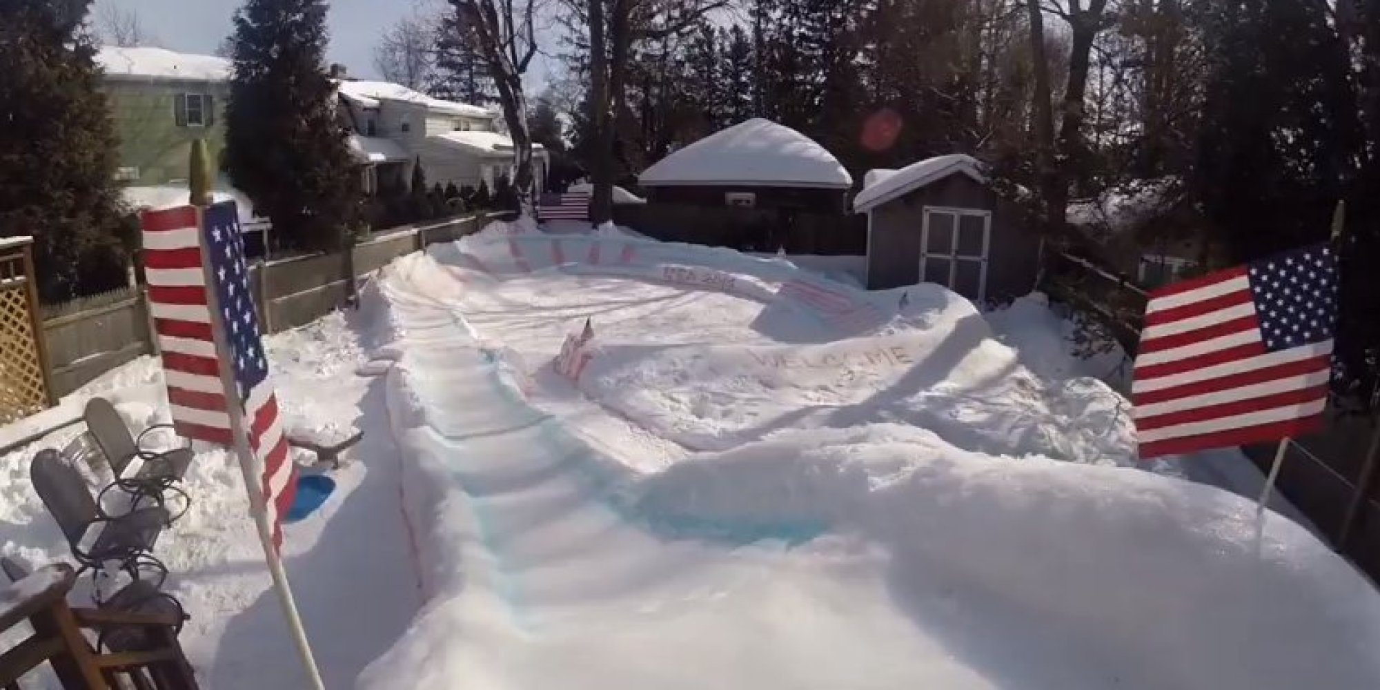 Dad s Backyard Luge For His Kids Is Fit For The Olympics 