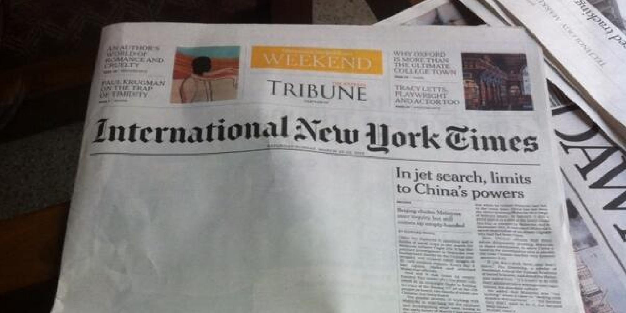 Pakistan Printer Censors New York Times Front Page Article Pakistan Printer Censors New York Times Front Page Article