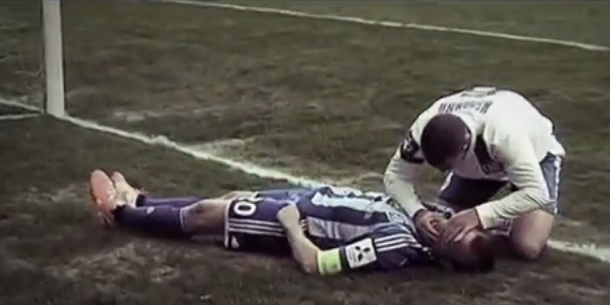 Ukraine Soccer Player Saves Rival After Frightening Injury (VIDEO
