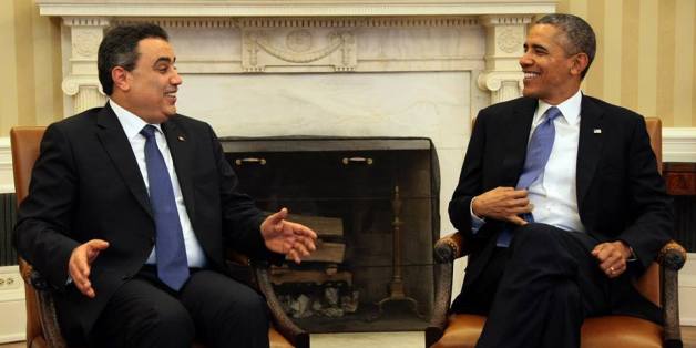 Le chef du gouvernement tunisien Mehdi Jomâa et le Président américain Barack Obama, à la maison Blanche, 4 avril 2014