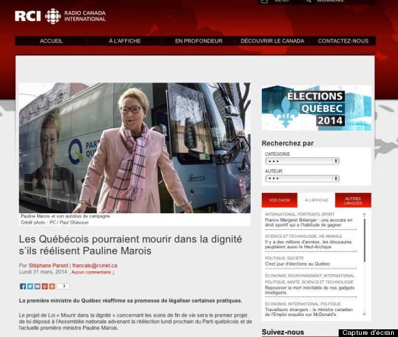pauline marois radio canada