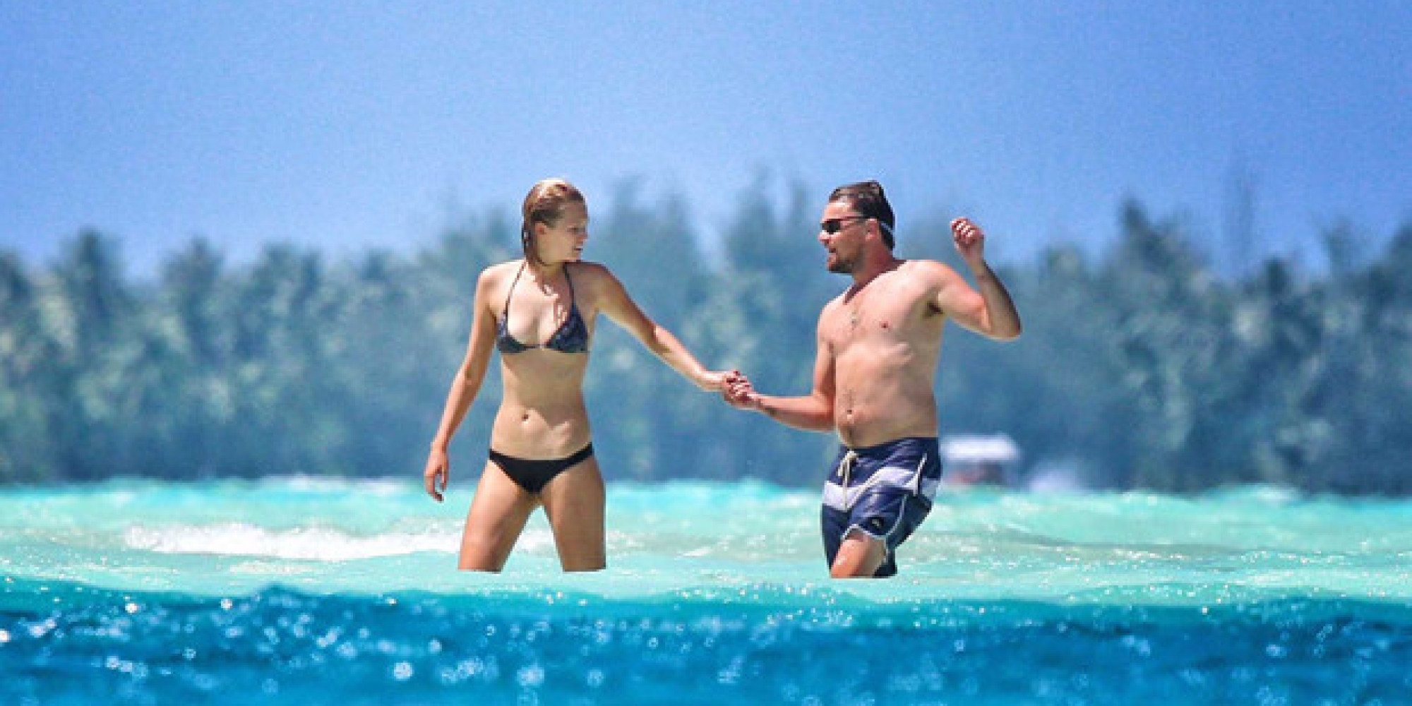 Leonardo Dicaprio And His Supermodel Girlfriend Toni Garrn Hit The Beach In Bora Bora Huffpost 
