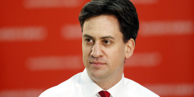 Labour Leader Ed Miliband during a public meeting with local community activists and undecided voters at the Isa Money Centre in Motherwell, Scotland.