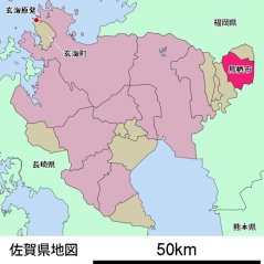鳥栖市と玄海原発の位置関係図