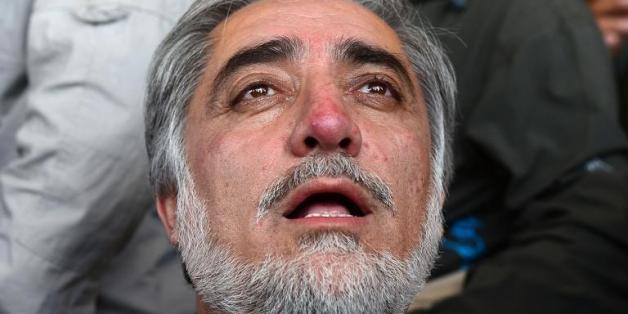 Abdullah Abdullah, candidat à l'élection présidentielle afghane, le 2 juin 2014 lors d'un meeting électoral dans la province de Ghor