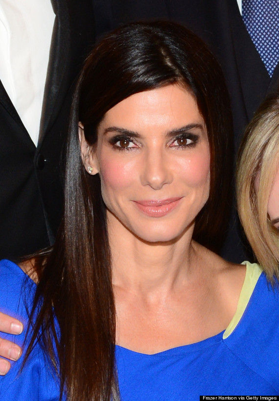 Sandra Bullock Looks Like Royalty In Cobalt-Blue Gown (PHOTOS