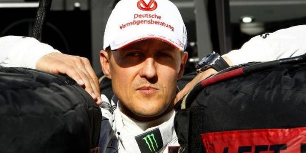 Le champion allemand de Formule 1, Michael Schumacher sur le circuit d'Interlagos à Sao Paulo le 22 novembre 2012