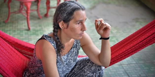 L'actrice cubaine Claudia Rojas, de retour dans son pays après avoir vécu et travaillé plus de 15 ans au Mexique, lors d'une interview à l'AFP, le 2 septembre 2014 à La Havane