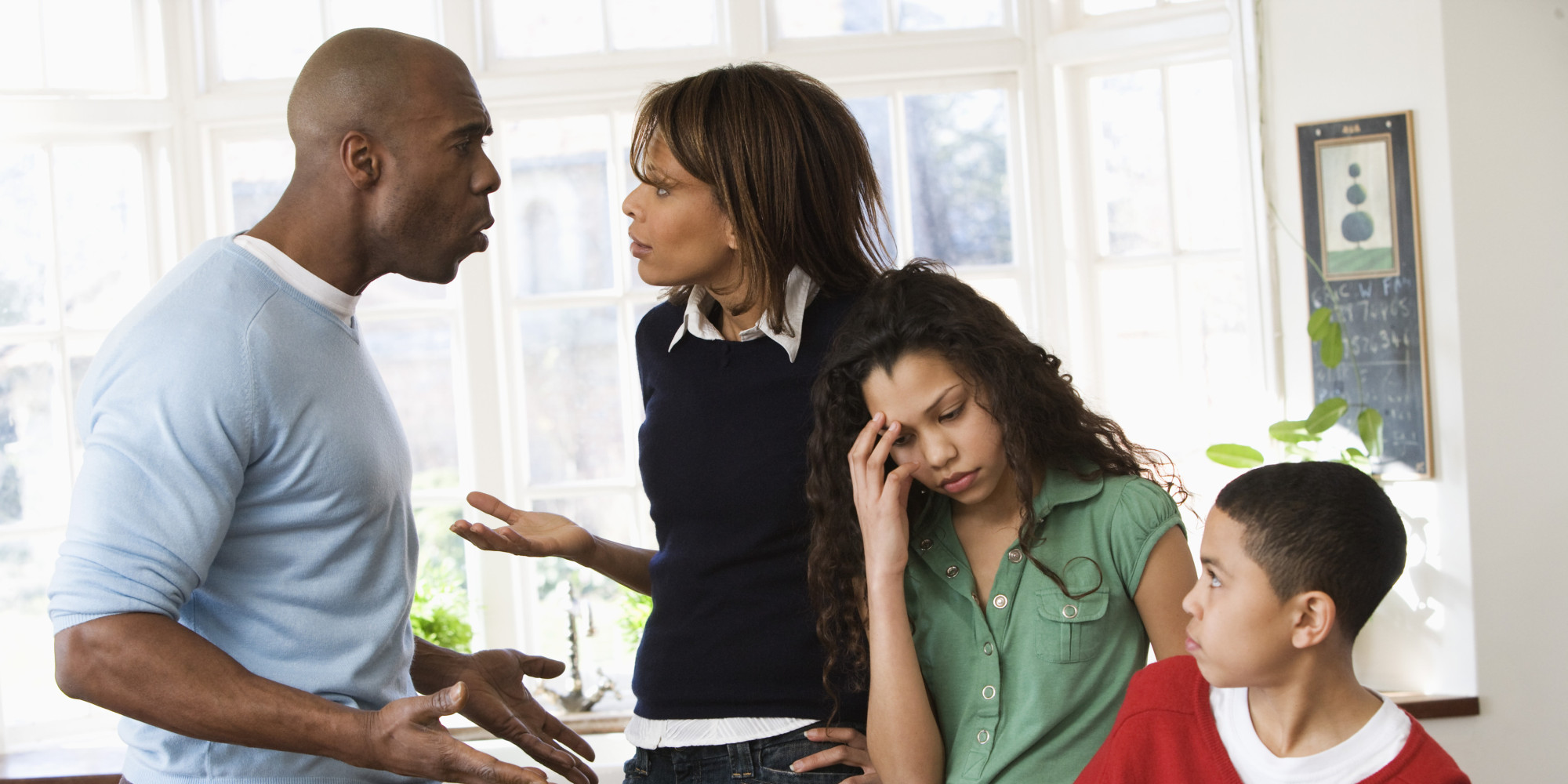 Image result for picture of a family arguing in front of kids