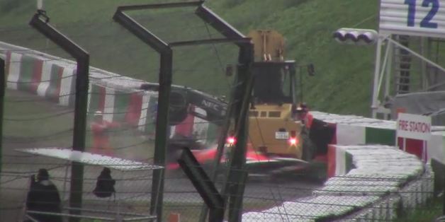 Accident de Jules Bianchi: les premières images (amateurs) de la sortie de route diffusées sur Youtube