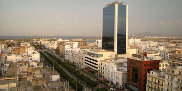 Vista do alto. Destaque para o hotel Africa.
