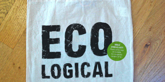 This is part of a set of design concepts, informing shop customers that Oxfam is phasing out all carrier bags. And encouraging them to bring their own bags - or maybe buy one of these bags.
It's all part of Oxfam's campaigning on <a href="http://www.oxfam.org.uk/get_involved/campaign/climate_change/index.html">Climate change</a> issues.
