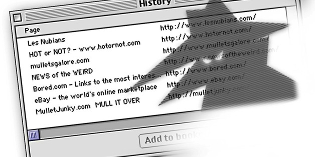 USA - 2001: 3 col x 4 in / 146x102 mm / 497x346 pixels Jason Whitley color illustration of a pop-up box showing a history of Internet Web pages visited with the shadow of a spy over it; represents Internet surfing on the job. (The Sun News (Myrtle Beach, S.C.)/MCT via Getty Images)