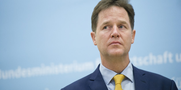 BERLIN, GERMANY - NOVEMBER 26: British Deputy Prime Minister Nick Clegg attends a press statement in German Ministry of Economy on November 26, 2014 in Berlin, Germany. (Photo by Michael Gottschalk/Photothek via Getty Images)